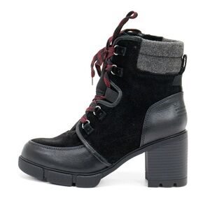 Naturalizer Black and Gray Lace-Up Boots